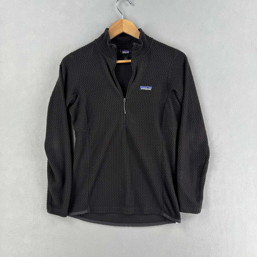 Patagonia R1 Air Pullover Womens Small Black 1/4 Zip Fleece Baselayer Hiking